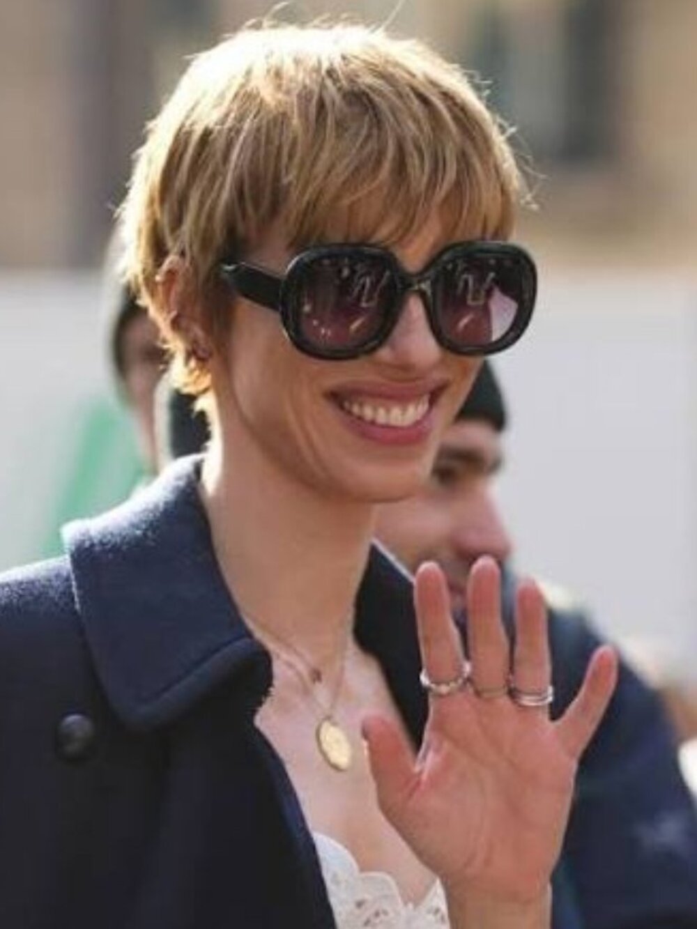 Chloe CH0153S 001 Sunglasses Black Square Frame, Violet Gradient Lenses
